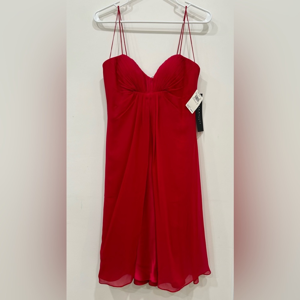 Aiden V-Neck Double-Strap Red Mini Dress